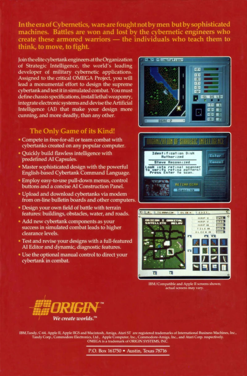 Omega : Neural Cybertank Design & Simulation — box-2D-back (US)