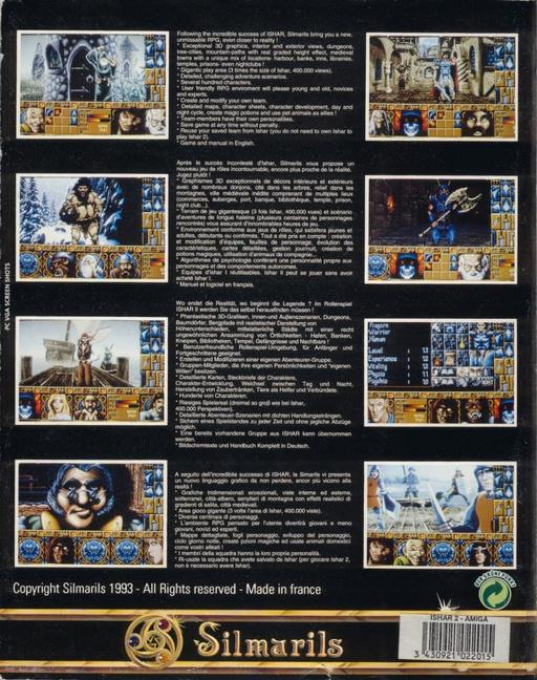 Ishar 2 - Messengers of Doom — box-2D-back (EU)