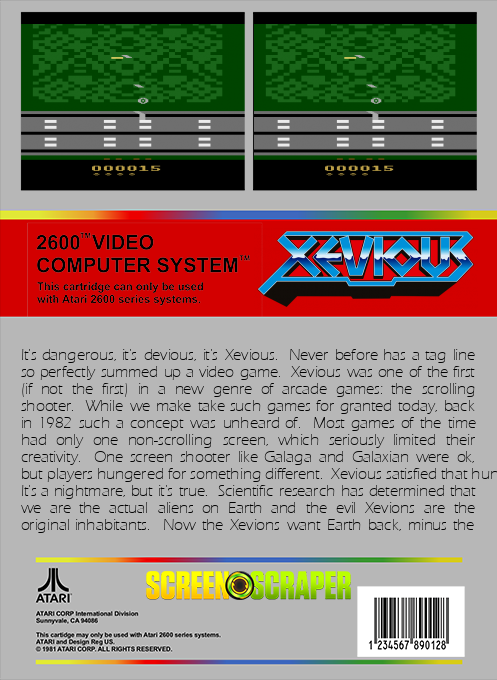 Xevious — box-2D-back (SS)