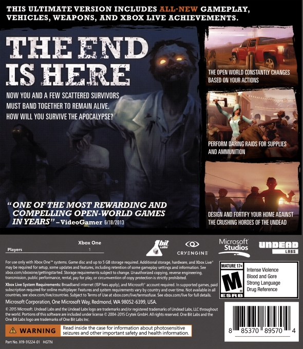 State of Decay: Year-One Survival Edition - Day One — box-2D-back (US)