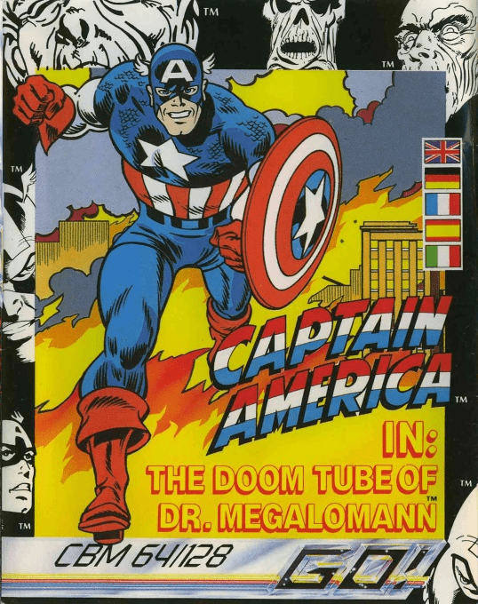 Captain America in the Doom Tube of Dr. Megalomann box art