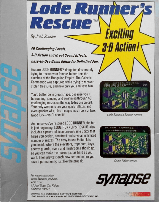 Lode Runner's Rescue — box-2D-back (US)