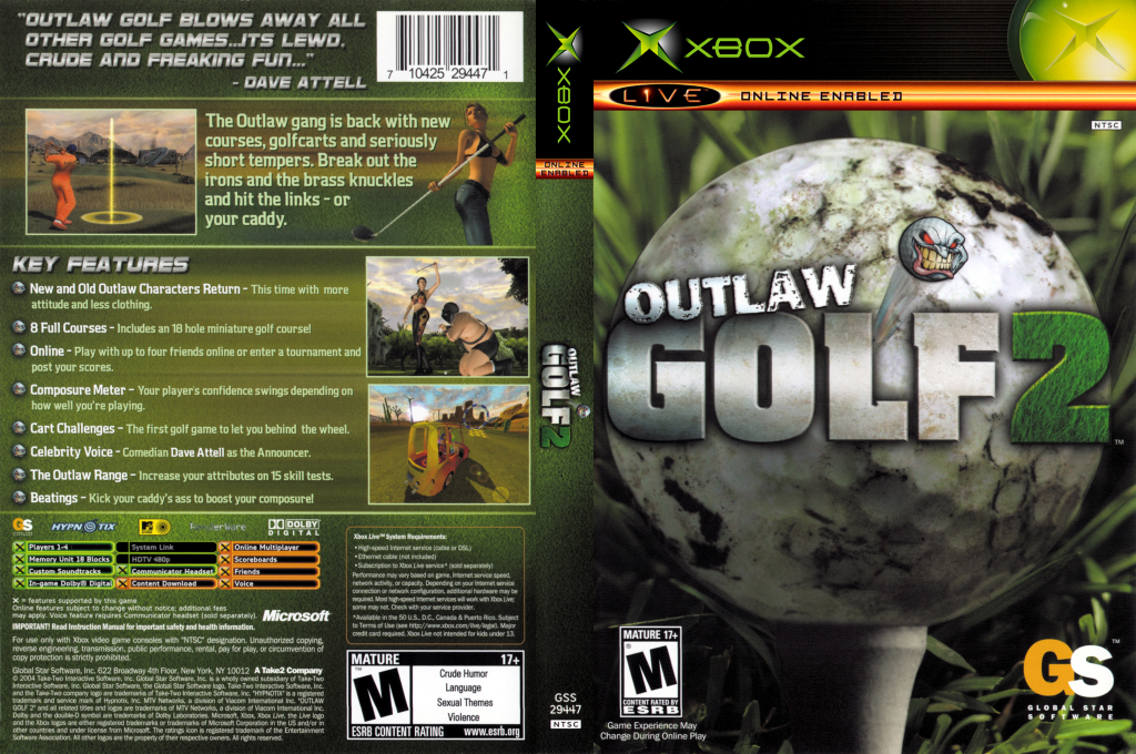 Outlaw Golf 2 — box-texture (US)