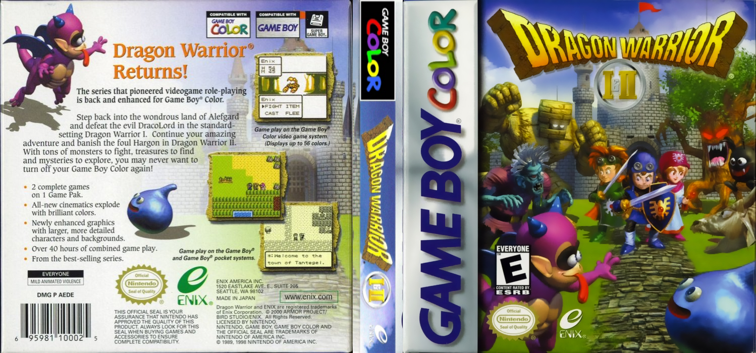 Dragon Warrior 1 And 2 — box-texture (US)