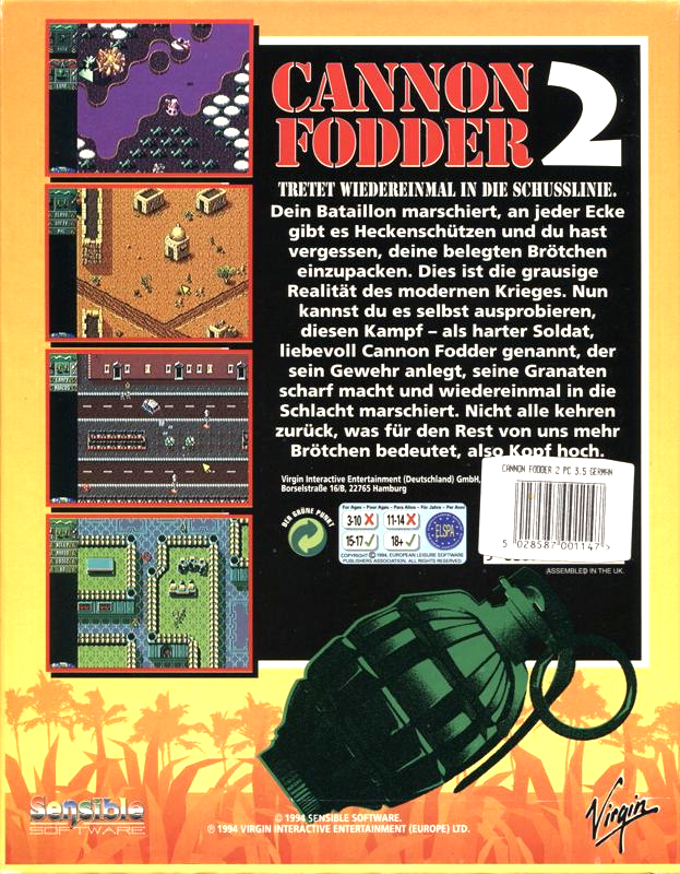 Cannon Fodder 2 — box-2D-back (EU)