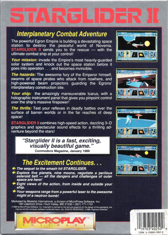 Starglider 2 — box-2D-back (US)