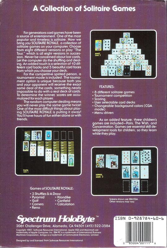 Solitaire Royale — box-2D-back (US)