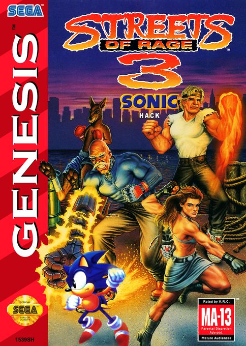 Sonic In Streets Of Rage 3 box art