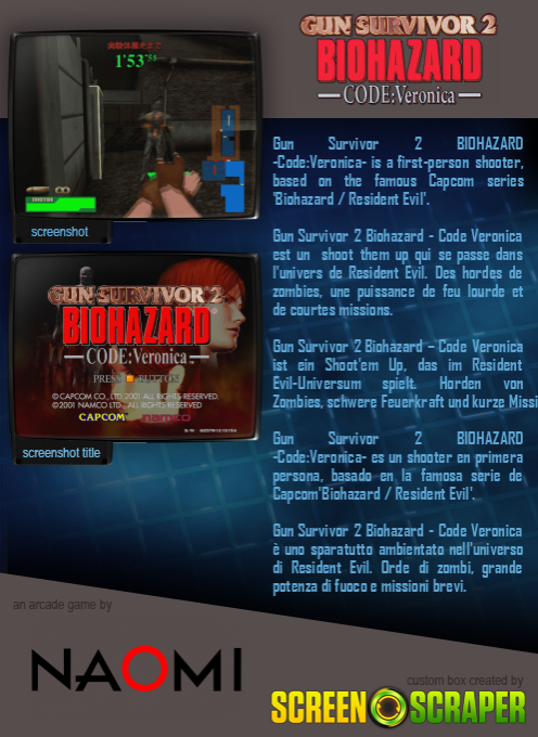 Gun Survivor 2: Biohazard CODE:Veronica — box-2D-back (SS)