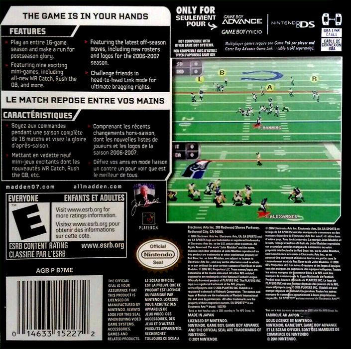 Madden NFL 07 — box-2D-back (US)
