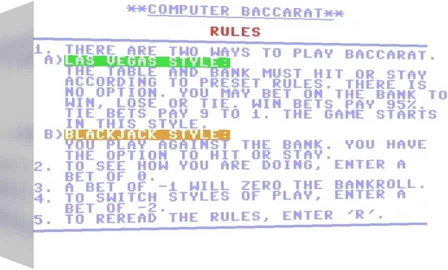 Computer Baccarat — box-3D (WOR)