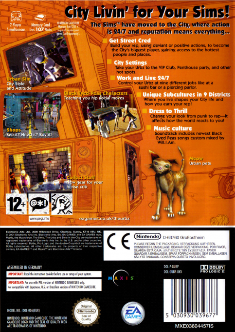 Urbz, The - Sims in the City — box-2D-back (EU)