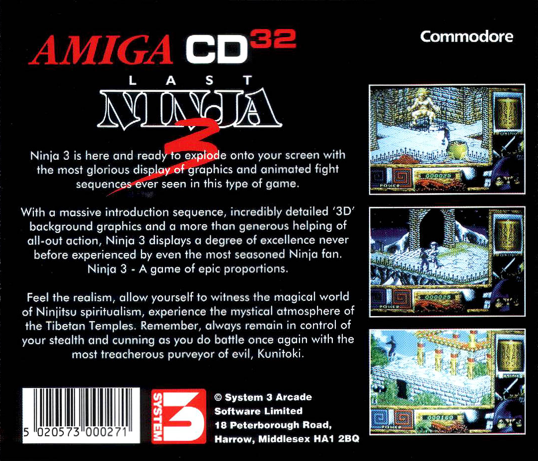 Last Ninja 3 — box-2D-back (WOR)