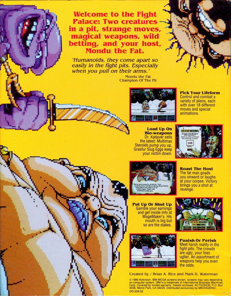 Mondu's Fight Palace — box-2D-back (US)
