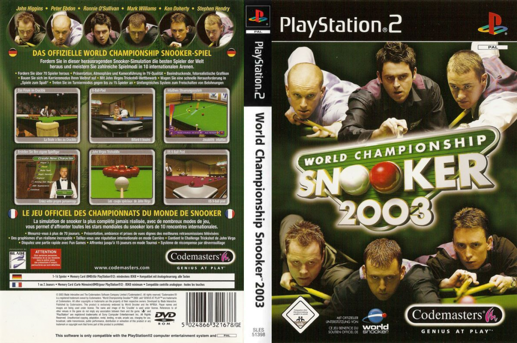 World Championship Snooker 2003 — box-texture (DE)