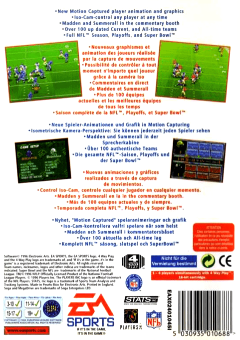 Madden NFL 97 — box-2D-back (EU)