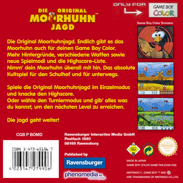 Original Moorhuhn Jagd, Die — box-2D-back (DE)