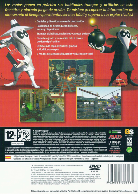 Spy vs. Spy — box-2D-back (SP)