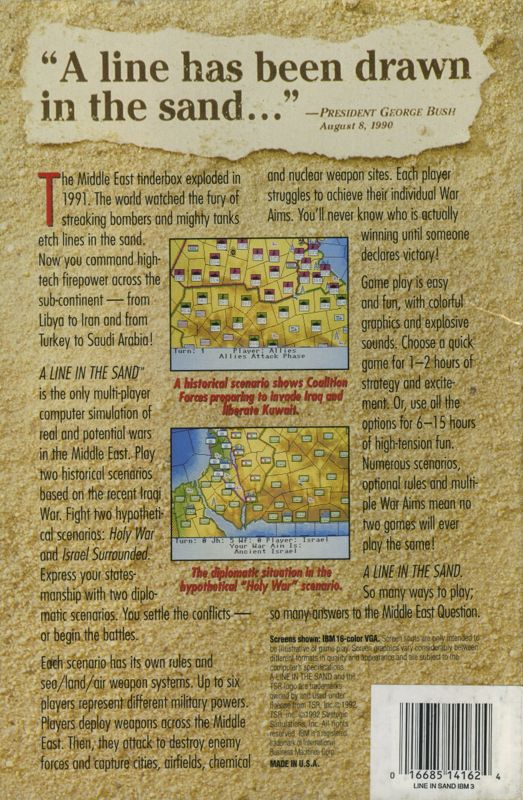 Line In The Sand, A — box-2D-back (US)