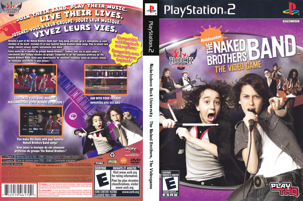 Nickelodeon The Naked Brothers Band - The Video Game — box-texture (US)