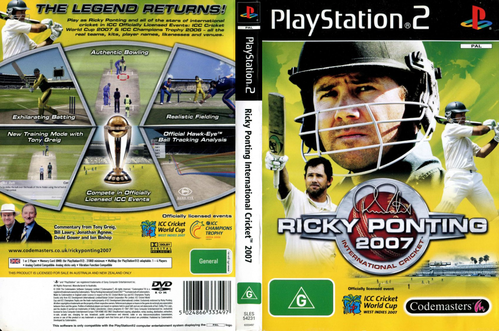 Ricky Ponting International Cricket 2007 — box-texture (AU)