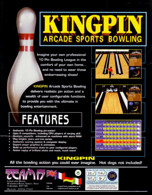 Kingpin - Arcade Sports Bowling — box-2D-back (EU)