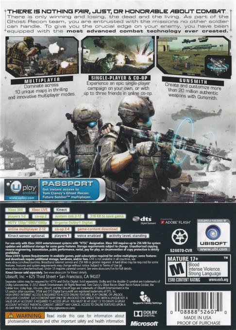 Tom Clancy's Ghost Recon - Future Soldier — box-2D-back (US)