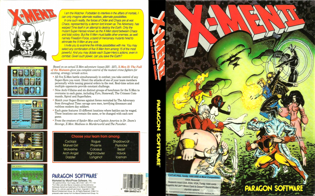 X-Men 2 - The Fall of the Mutants — box-texture (US)