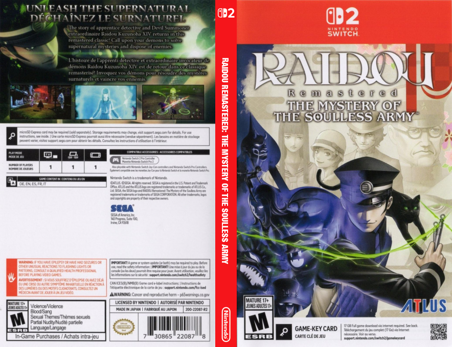 Raidou Remastered - The Mystery of the Soulless Army — box-texture (US)