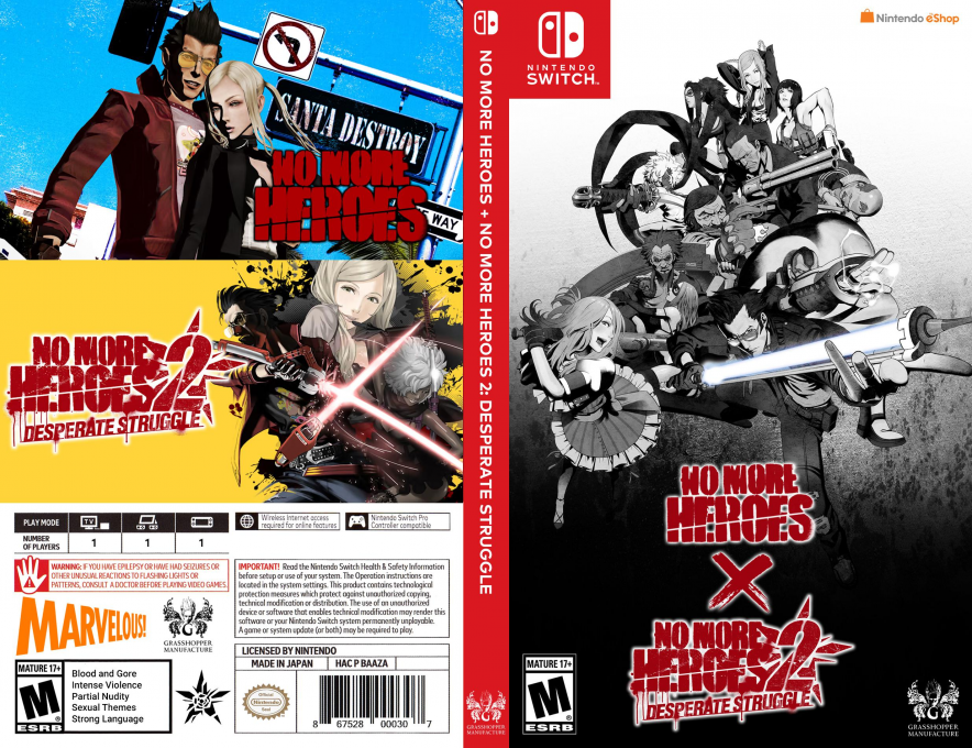 No More Heroes plus No More Heroes 2 — box-texture (US)