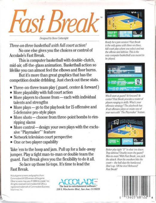 Fast Break — box-2D-back (US)