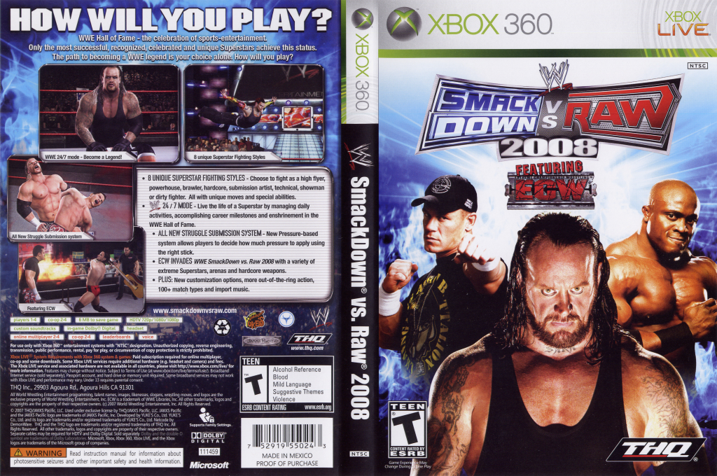 WWE SmackDown vs. Raw 2008 — box-texture (US)