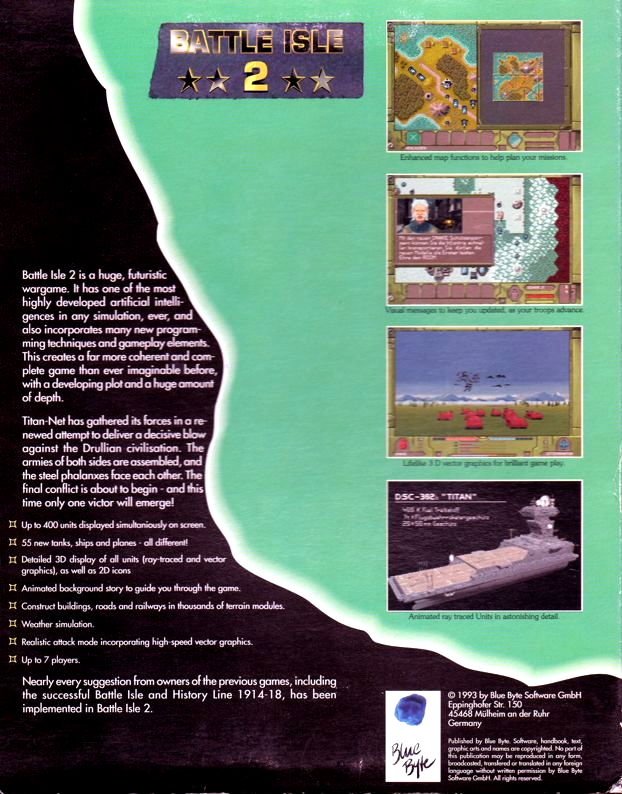 Battle Isle 2 — box-2D-back (EU)