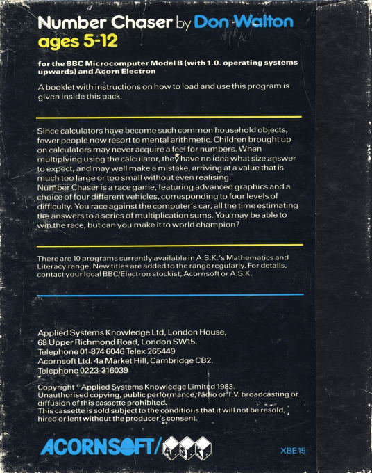 Number Chaser — box-2D-back (EU)