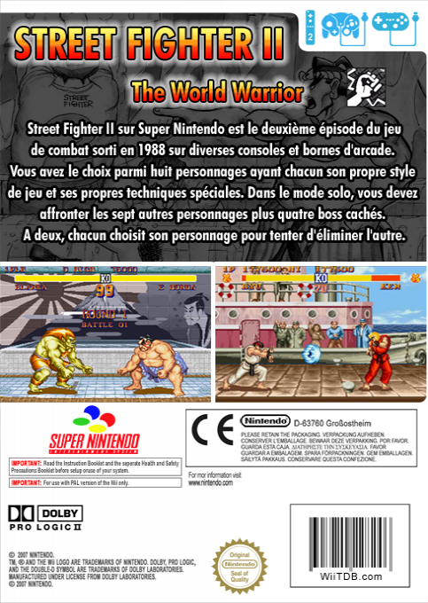 Street Fighter II': Special Champion Edition — box-2D-back (FR)