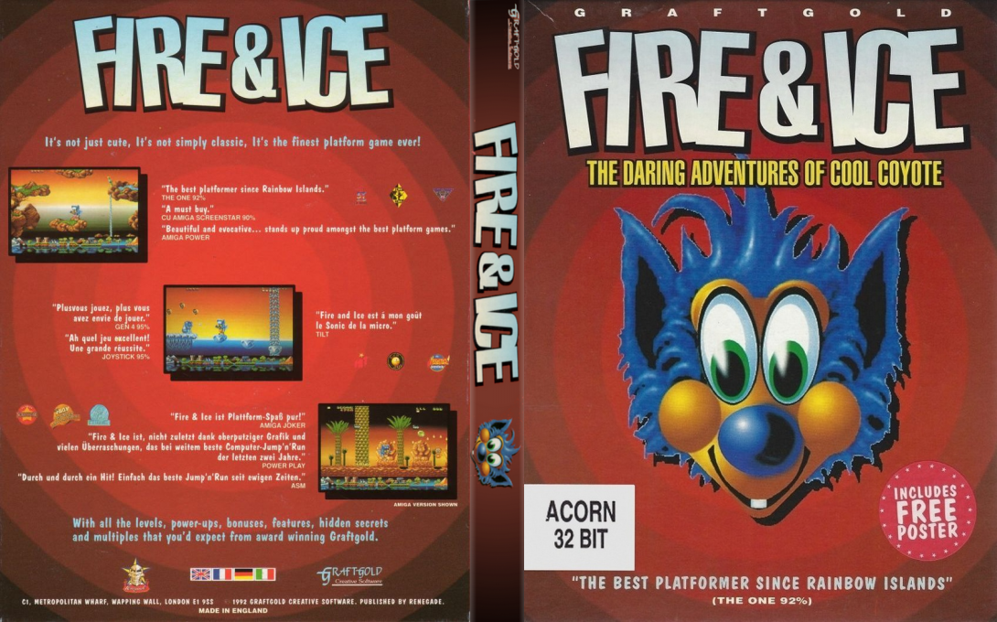 Fire & Ice: The Daring Adventures of Cool Coyote — box-texture (UK)