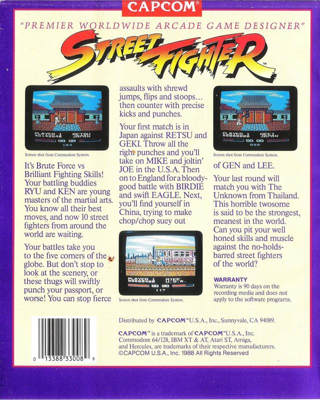 Street Fighter — box-2D-back (US)