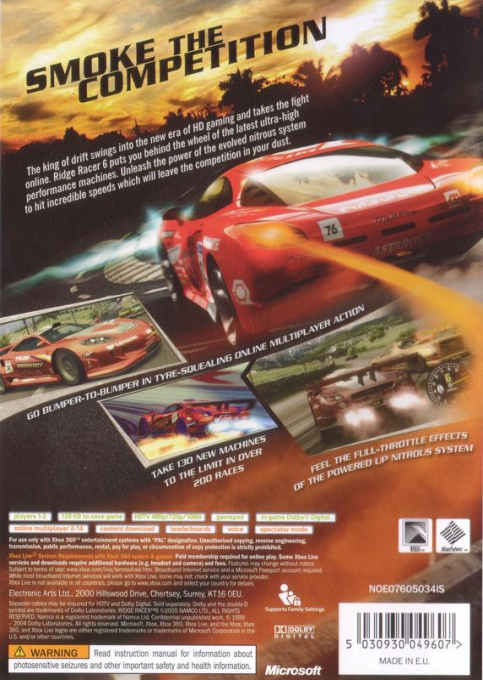 Ridge Racer 6 — box-2D-back (EU)