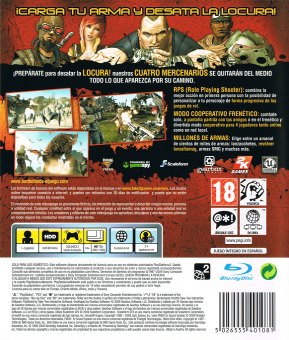 Borderlands — box-2D-back (SP)