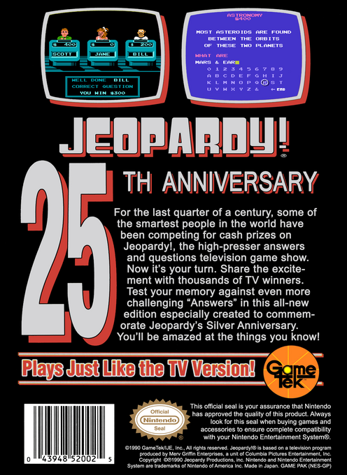 Jeopardy! 25th Anniversary Edition — box-2D-back (US)