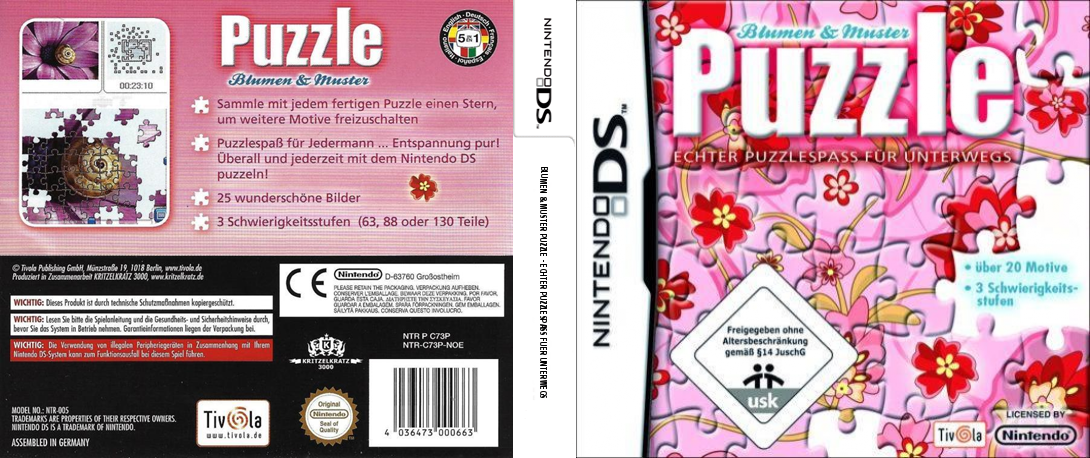 Blumen & Muster Puzzle - Echter Puzzlespass fuer Unterwegs — box-texture (DE)