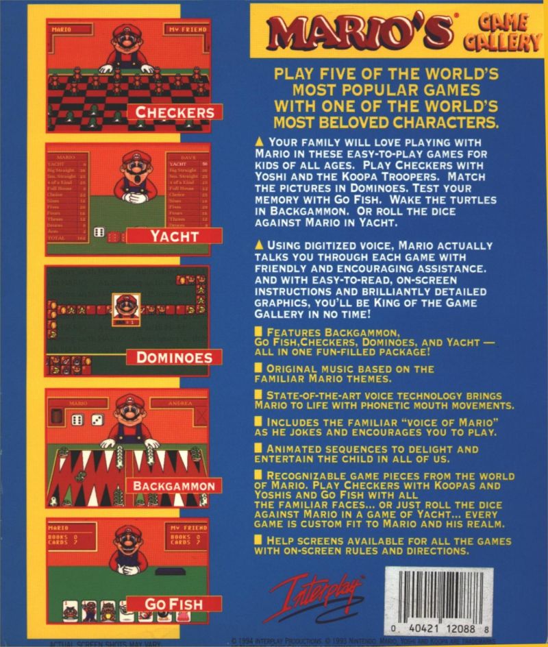 Mario's Game Gallery — box-2D-back (US)