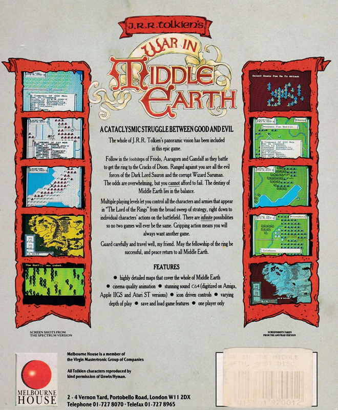 J.R.R. Tolkien's War in Middle Earth — box-2D-back (EU)