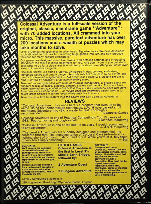 Colossal Adventure — box-2D-back (EU)
