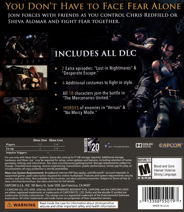 Resident Evil 5: Gold Edition — box-2D-back (US)