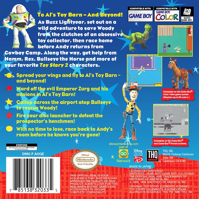 Toy Story 2 — box-2D-back (US)