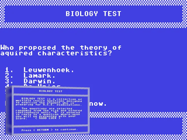 Biology Test - 'o' Level — mixrbv2 (WOR)