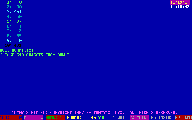 Tommy's Nim — ss (WOR)
