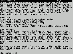 ZxZvm - Slacker X - A Scatological Breakthrough in Adventure Gaming — ss (WOR)