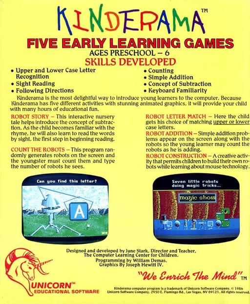 Kinderama - Five Early Learning Games — box-2D-back (WOR)